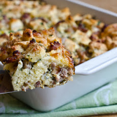 Savory Sausage and Cheddar Bread Pudding