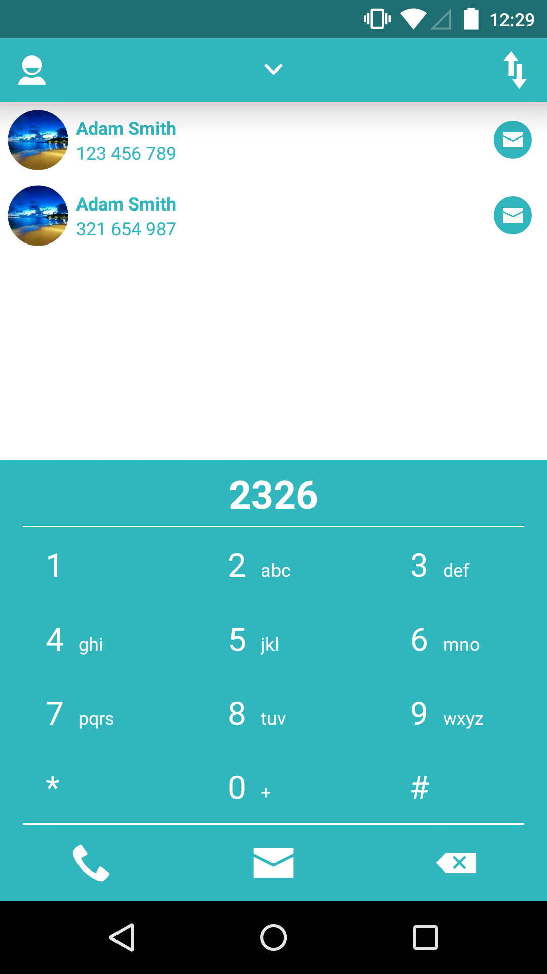 Android application Multidialer + screenshort