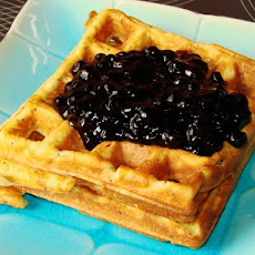 Lemon-Poppy Seed Waffles with Blueberry Sauce