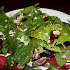 Spring Mix Salad With Pomegranate, Honey Dressing and Toasted P