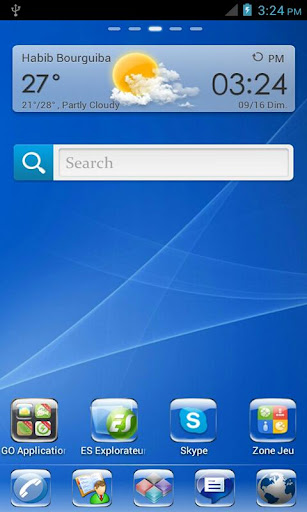 Real Blue Glass Go Launcher HD