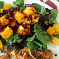 Warm Green and Yellow Squash Salad With Cranberry Vinaigrette