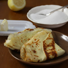 Zesty Lemon Crepes with Butter & Sugar