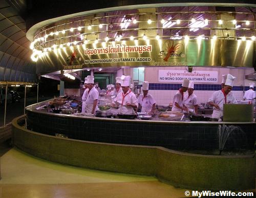 The chefs in action at Seafood Market Restaurant The chefs in action at Seafood Market Restaurant