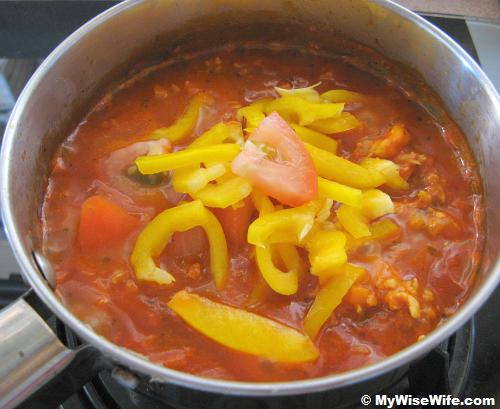 Capsicum and tomato added