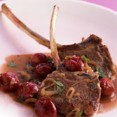 Lamb Chops with Cherry Balsamic Sauce and Mint