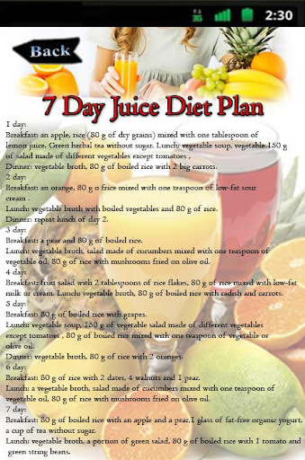 Free Juicer Diet Plans