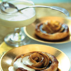 Spiced Sugarplum and Caramelized Apple Tartlets with Calvados Cream