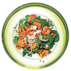 Spinach-Pea Salad with Grilled Shrimp