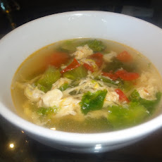 Lettuce Tomato and Egg Drop Soup