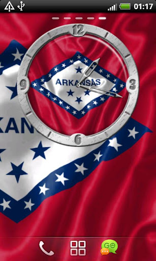 USA Arkansas clock flag