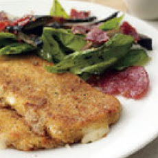 Fried Mozzarella Steaks with Crispy Salami