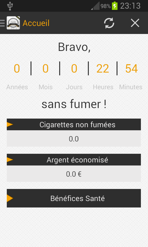 Android application Jarrête De Fumer Premium screenshort