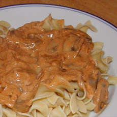 Mushrooms Paprikash With Egg Noodles