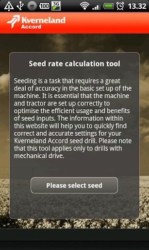 Kverneland Seeding Calculator