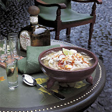 Hominy and Pork Soup with Arbol Chile Sauce