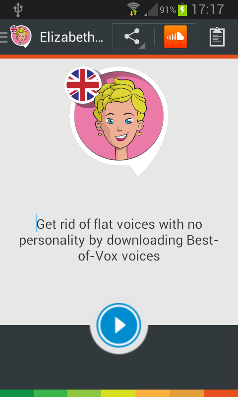 Android application Elizabeth TTS voice (English) screenshort