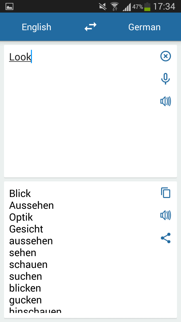 Android application German English Translator screenshort