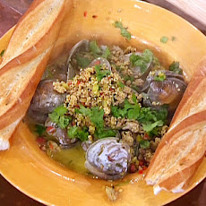 Cherrystone Clams and Pork in a Saffron Wine Broth