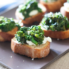 Goat Cheese Rapini Toasts