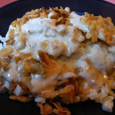 Smothered Chicken With Gravy and Rice
