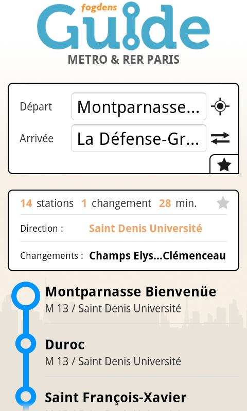 Android application Metro Paris screenshort