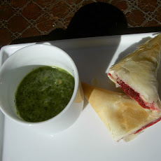 Beet Samosas with Mint Sauce