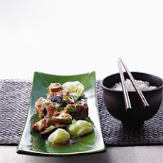 Steamed Chicken with Black Mushrooms and Bok Choy
