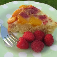 Raspberry-Mango Upside Down Cake