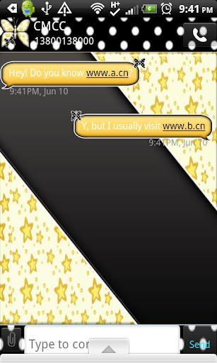 GO SMS THEME GirlyStars1