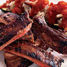 Sweet-Tart Ribs and Potato-Zucchini Boats