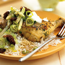 Braised Chicken with White Asparagus and Morel Sauté with Crème Fraîche
