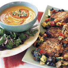 Wild Rice and Brown Rice Cakes with Roasted Vegetable Ragù