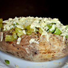 Jacket Potatoes with Cheddar Cheese and Leeks