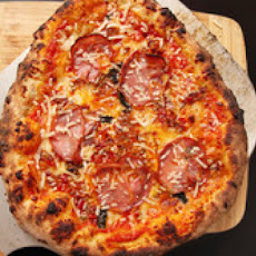 New York-Style Pizza with Bacon-Cherry Pepper Relish and Coppa