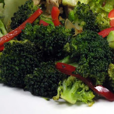 Broccoli and Red Bell Pepper Saute