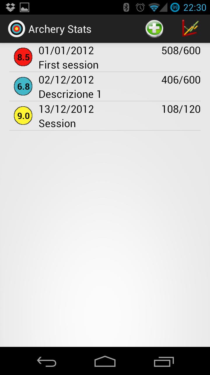 Android application Archery Stats screenshort