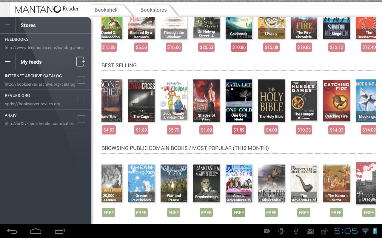 Android application Mantano Reader Essentials screenshort