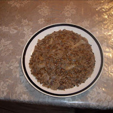 Lentil Rice Dish (Mujadarah Arabic Dish)