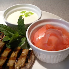 Tuna, Pickled Ginger and Green Garlic Aioli with 
