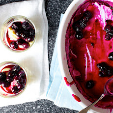 Vanilla Custards with Roasted Blueberries