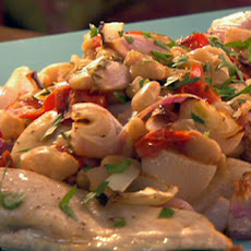 Chicken with Roasted Shallots, Tomatoes and White Beans