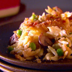Baked Orzo with Fontina and Peas