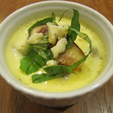 Fresh Fig Custard with Sweet Basil, Blue Cheese and Honey