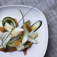 Raw Zucchini and Bottarga with Lemon and Daikon Dressing