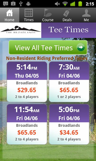 The Broadlands Golf Tee Times