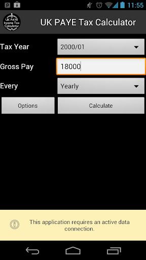 UK PAYE Income Tax Calculator