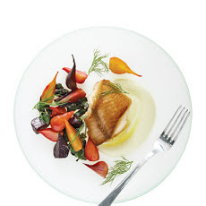 Crisp Black Cod with Skordalia and Roasted Beets
