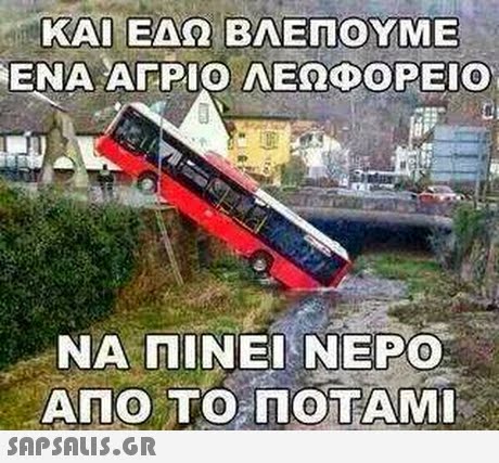 ΚΑΙ ΕΔΩ ΒΛΕΠΟΥΜΕ ΕΝΑ ΑΕΡΙΟ ΛΕΩΦΟΡΕΙΟ ΝΑ ΠΙΝΕΙ ΝΕΡΟ ΑΠΟ ΤΟ ΠΟΤΑΜΙ 