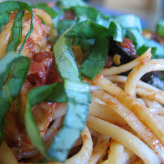 Pasta Puttanesca w/ Chicken & Basil